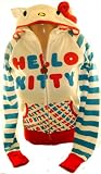 Hello Kitty Ladies Hoodie - Red White and Blue Design with Kitty Face and Bow on Hood