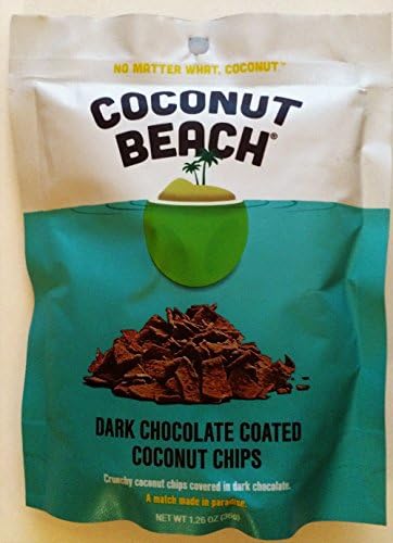 Coconut Chips, Dark Chocolate Coated and Plain, 2-pack