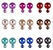 ThyWay 9 Pairs Fashion Assorted Color Double-faced Faux Simulated Pearl Stud Earrings For Women Girls(random color)