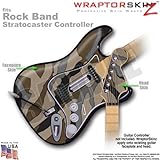 Camouflage Brown WraptorSkinz Skin fits Rock Band Stratocaster Guitar for Nintendo Wii, XBOX 360, PS