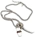 Guess Mens Leather Wrapped Tag and Rings Necklace, Silver/Brown, One Size