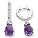 Diamond Accented Amythyst Earrings
