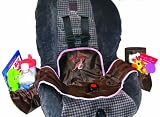 Kiddie Kangaroo Seat Protector with Adjustable Pockets - Brown and Pink