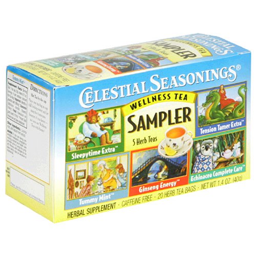 Celestial Seasonings Wellness Tea Sampler, Variety Pack of 5 Flavors, Tea Bags, 20-Count... by Celestial Seasonings