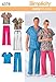 Simplicity Easy-to-Sew Pattern 4378 Misses, Men's and Teens Scrub Tops and Pants Chest 38-48 M-L-XL