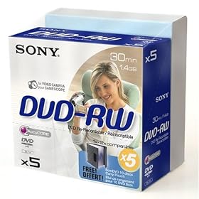 Sony DMW 30 - 5 x DVD-RW (8cm) - 1.4 GB 2x - jewel case - storage media