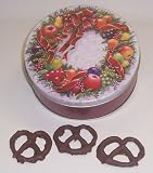 Scott's Cakes 1 lb. Milk Chocolate Covered Pretzel in a Wreath Tin