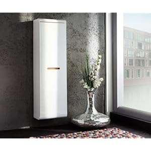 Vitrine Ropero 45x145 cm Weiss Hochglanz Schrank Hängevitrine 1 Tür