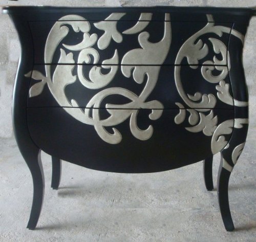 Bombay Chest with Black Legs (Black and Silver) (34