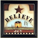 Believe Joy Star Salt Box House Decor Framed Print by Framed Art Tilliams
