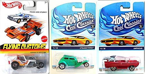 Hot Wheels Special Series Set Amphicar #13 &amp; Custom Jeep '42 CJ-2A Buggy Flying Customs, Straight Pipes Cool Classics Heritage Collection 2015