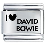 I Heart David Bowie Musical Italian Charms Bracelet Link by Pugster