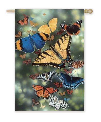 Flying Flowers Garden Flag