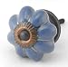 Denim Ceramic Melon Cabinet Knob Set/6pc K96 Kitchen Drawer Pulls / Handles. Hand Glazed Ceramic Knobs / Pulls with Antique Brass Hardware for Dresser, Drawers, Cabinets or Vanity