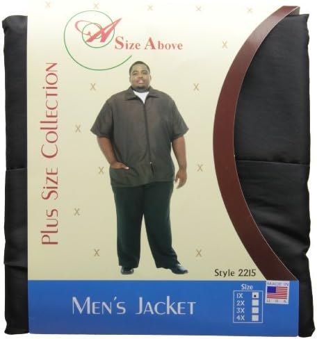 A Size Above Men's Barber Jacket, 1X, Black by A Size Above