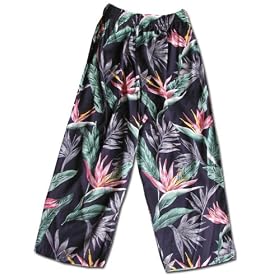 Buy Bird of Paradise - Hawaiian Capri Pants in Olive and Black by MauiShirts