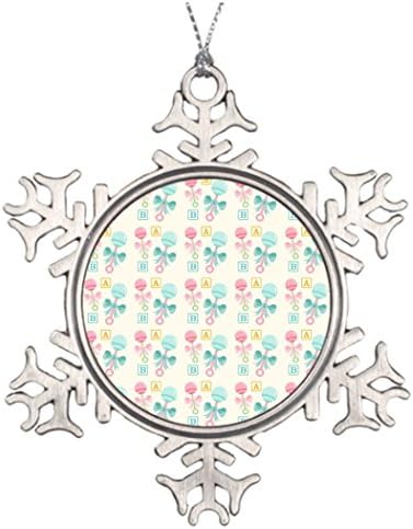 Hiyane Personalised Christmas Tree Decoration New Mom Personalized Snowflake Ornaments Christmas Baby Rattle