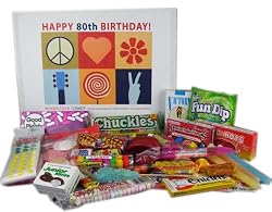 80th Birthday Gift Box Peace & Love - Retro Candy