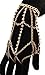 Goldtone with Clear 5 Finger Adjustable Hand Chain with Multiple Stones
