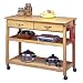 Natural Wood Kitchen Cart