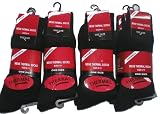 12 pairs Mens Black Thermal Socks.