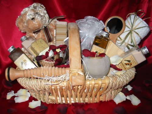 Filled with Rose Petals Spa Gift Basket