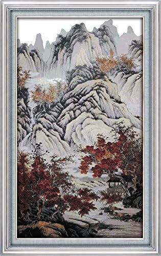 Dimensions Needle Crafts Counted Cross Stich Hand Made 372*650 Grid Autumn Mountains and Red Tress F153 Scenery (14CT(78CM*129CM))
