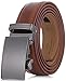 Marino Menâ€™s Genuine Leather Ratchet Dress Belt With Automatic Buckle, Enclosed in an Elegant Gift Box - Burnt Umber - Adjustable from 28