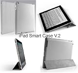 Invision® GREY iPad 2 Smart Case CoverTM - Full Grade leather (PU) with Satin Inner Cloth - PREMIUM QUALITY & SUPERIOR DESIGN FEATURES, AUTO SLEEP/WAKE FUNCTION AS STANDARD.