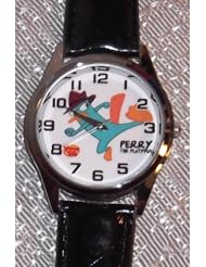 Disneys Phineas & Ferb PERRY THE PLATYPUS Black Leather Band WRIST WATCH