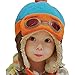 Crochet Earflap Pilot Hats Rabbit Ears Beanie Cap Winter Warm Knit Caps for Toddlers Baby Girls and Boys (Blue)