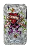 Ed Hardy Love Kills Slowly White Crystal Case for Iphone 3G/s