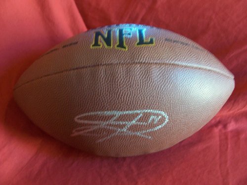 Sidney Rice Autographed NFL Wilson Composite Football, Seattle Seahawks, Minnesota Vikings, Proof Photo of Sidney Signing for Us.