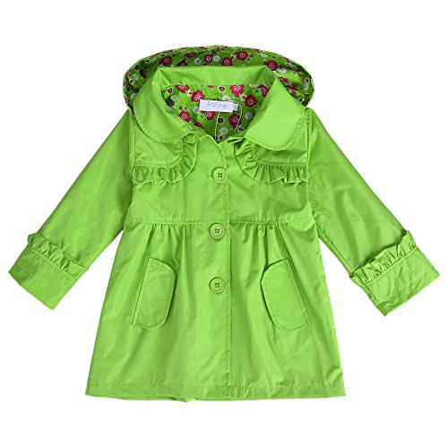 Arshiner Girl Kid Flower Waterproof Hooded Coat Jacket Outwear Raincoat