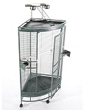 Decorative Corner Bird Cage with Play Top 36'' x 25'' x 66''