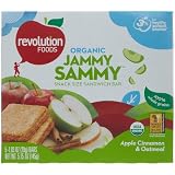 RevolutionFoodsOrganicJammySammySnackSizeSandwichBar,AppleCinnamon&Oatmeal,5-CountBoxes(Packof5)