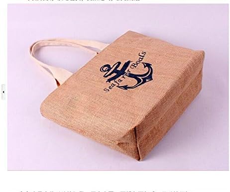 Euhome Eco-friendly Reusable Shopping Bags Thicken Durable Waterproof Tote Bag Woman Hand Bags with Zipper (Boat anchor)