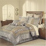 Review   / 12pc Queen Bed in a Bag Soho Blue/Taupe Comforter Set -1000tc Sheet Set Included