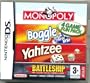 Monopoly/Boggle/Yahtzee/Battleship