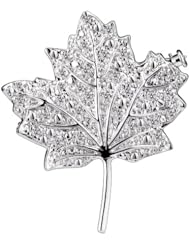 Cubic Zirconia and Sterling Silver Leaf Pin