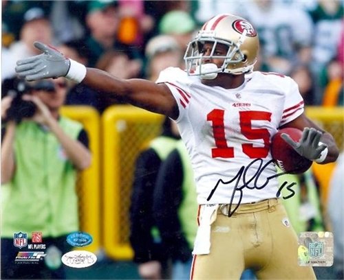 Michael Crabtree Autographed/Hand Signed 8x10 Photo (San Francisco 49ers) JSA Image #1