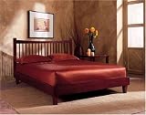 Jakarta Bed Queen Size With Headboard Footboard and Rails In Mahogany Finish By Fashion Bed Group
