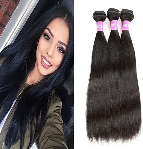 Ms Mary 6a Brazilian Straight Hair Weaves 3 Bundles 300 Grams 100% Unprocessed Brazilian Virgin Human Hair Natural Color(18"20"22")