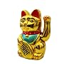 2 x Winkekatze Maneki Neko, Goldfarben, Gl�ckskatz&hellip von Downtown