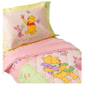 Click here to buy Multicolored Winnie the Pooh Toddler Bedding Set.