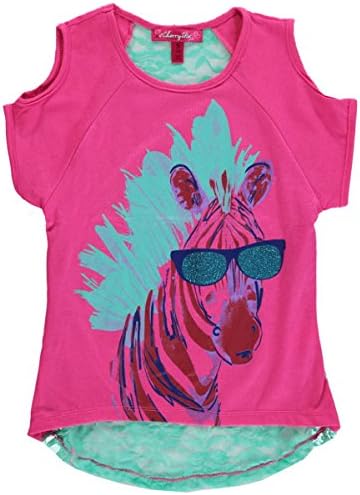 Cherry Stix Big Girls' "Zebra Shades" T-Shirt - pink, 10 - 12