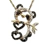 14k Yellow Gold Black and White Diamond Panda Bear Pendant (1/5 cttw), 18"