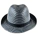 New Braid Fedora Trilby Gangster Crushable Hat Black White W Band Xl