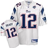 Men`s New England Patriots #12 Tom Brady SuperBowl XLII Road Replica Jersey - 2XL