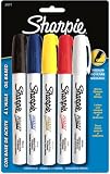 Sharpie Oil Based Paint Markers Medium Assorted 5 pack Black Blue Red White Yellow